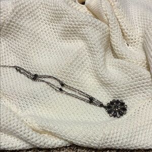 Elegant Silver Necklace with Black Accents